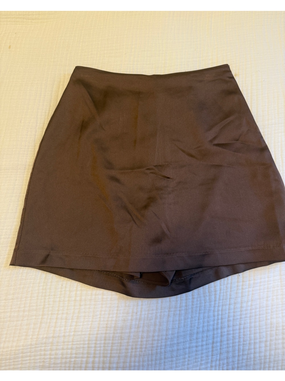 Abercrombie A&F Scarlett Satin Sculpt Mini Skort Brown XS